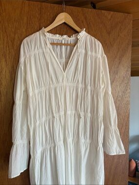 Zara Home White Cotton Tiered Dress